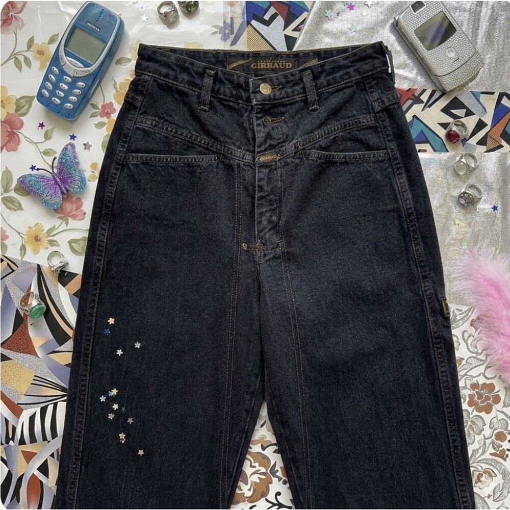 Vintage Marithe Francois Girbaud Wide Tapered Cargo Pkt Sz 7/8 Leather Tag Jeans